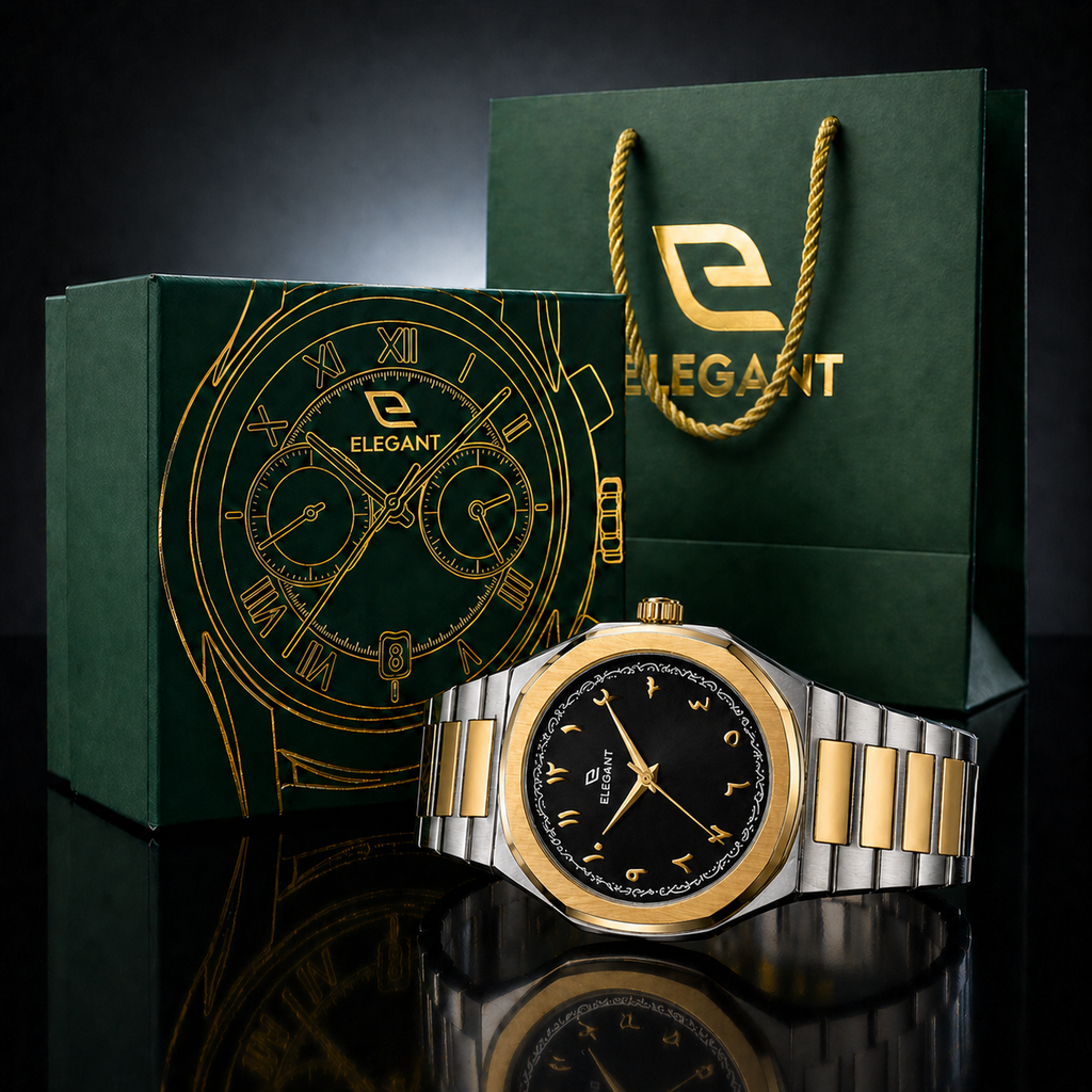 Elegant Royal Arabic Men's Watch - Black Dial