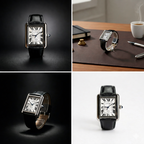 Luxury Men's Square Quartz Watch – Black Dial Edition