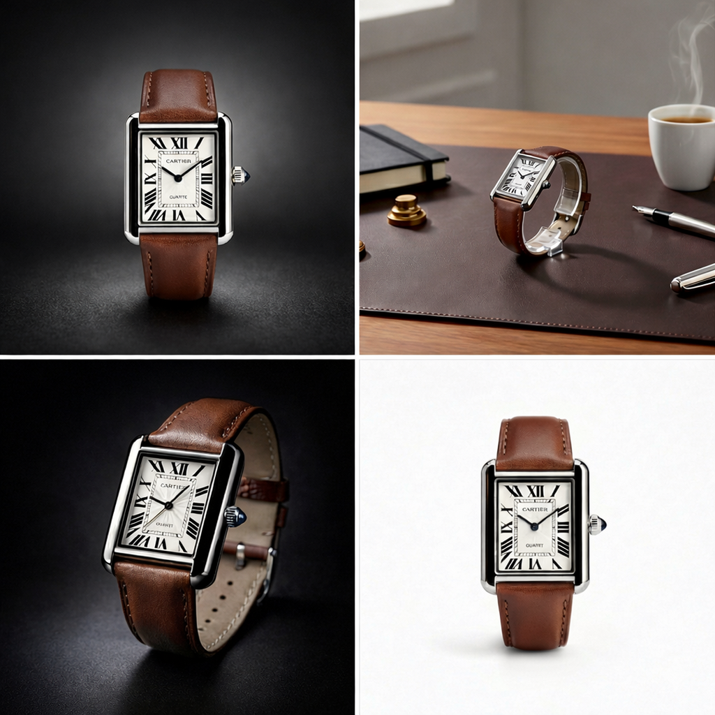 Luxury Men's Square Quartz Watch – Brown Dial Edition