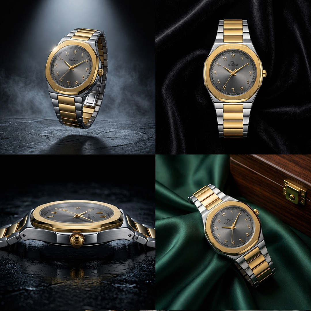 Elegant Royal Arabic Men's Watch - Grey Dial