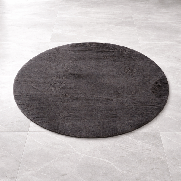 Premium Round Shaggy Rug - Decorative Soft Floor Carpet (Charcoal Grey)