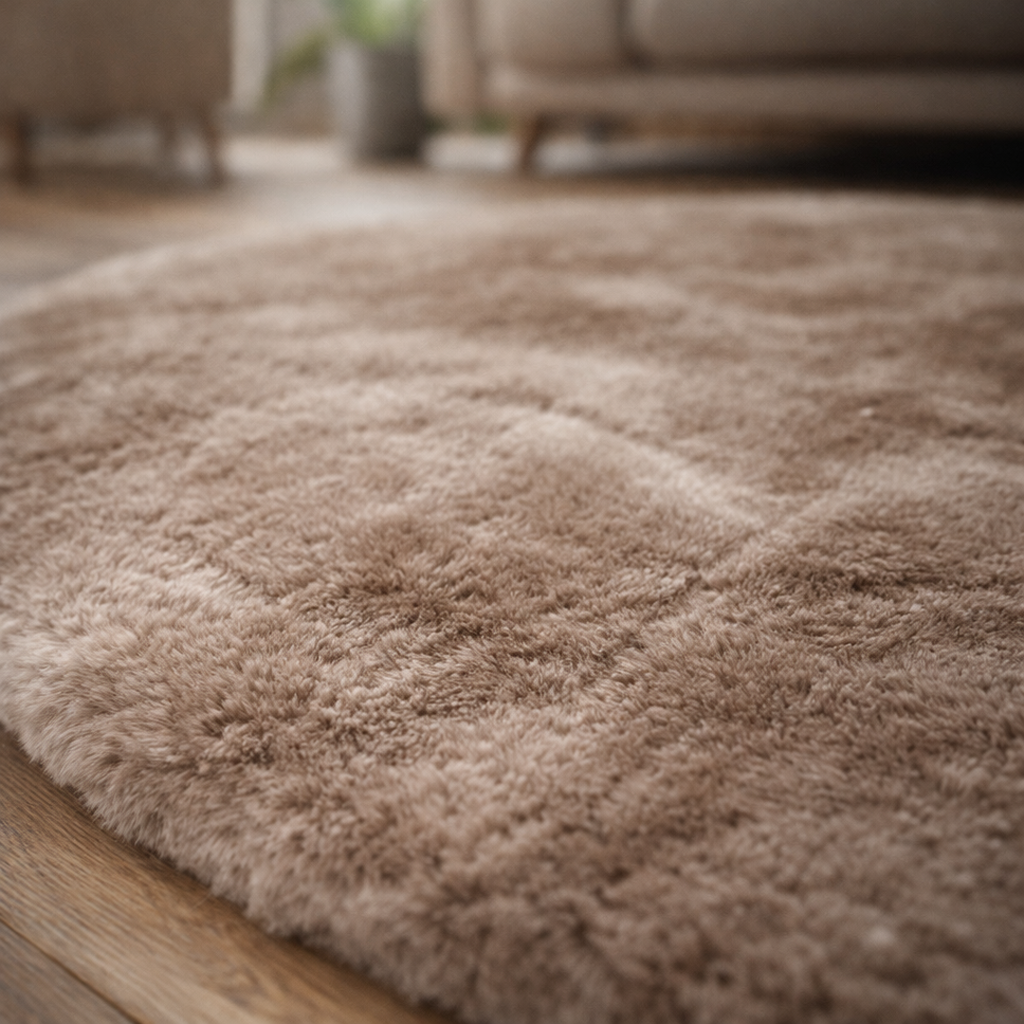 Premium Round Shaggy Rug - Decorative Soft Floor Carpet (Mushroom Grey)