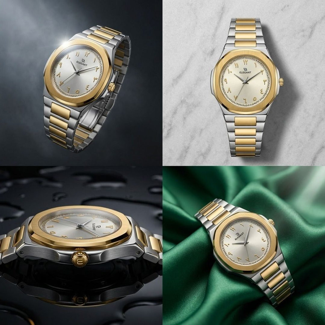Elegant Royal Arabic Men's Watch - Champagne Gold Dial