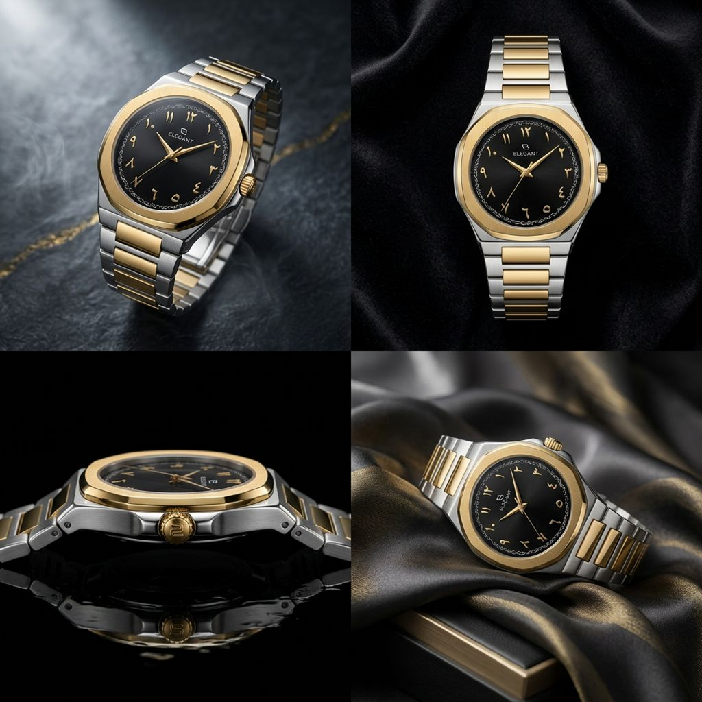 Elegant Royal Arabic Men's Watch - Black Dial