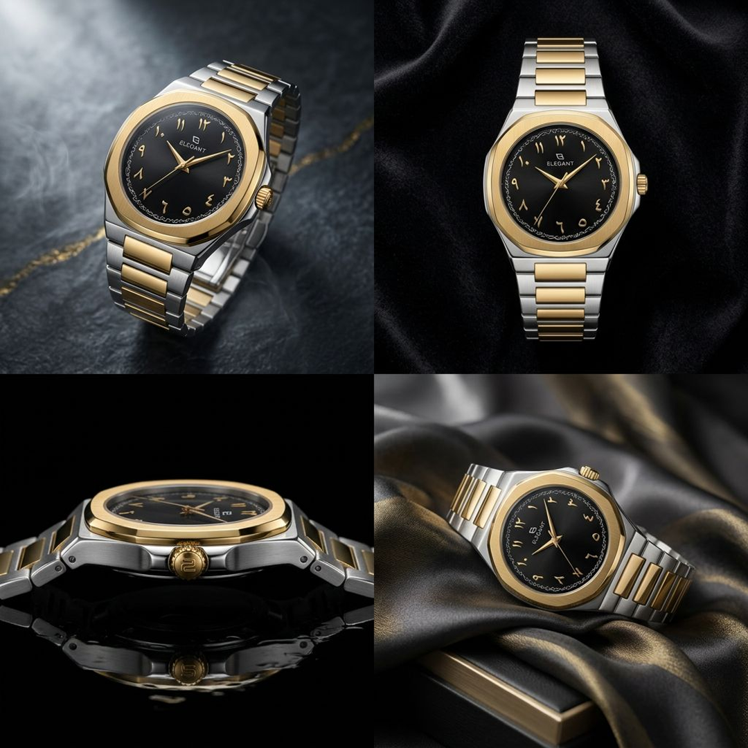 Elegant Royal Arabic Men's Watch - Black Dial