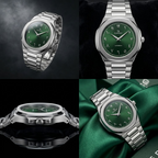 Elegant Royal Arabic Men's Watch - Emerald Green Dial