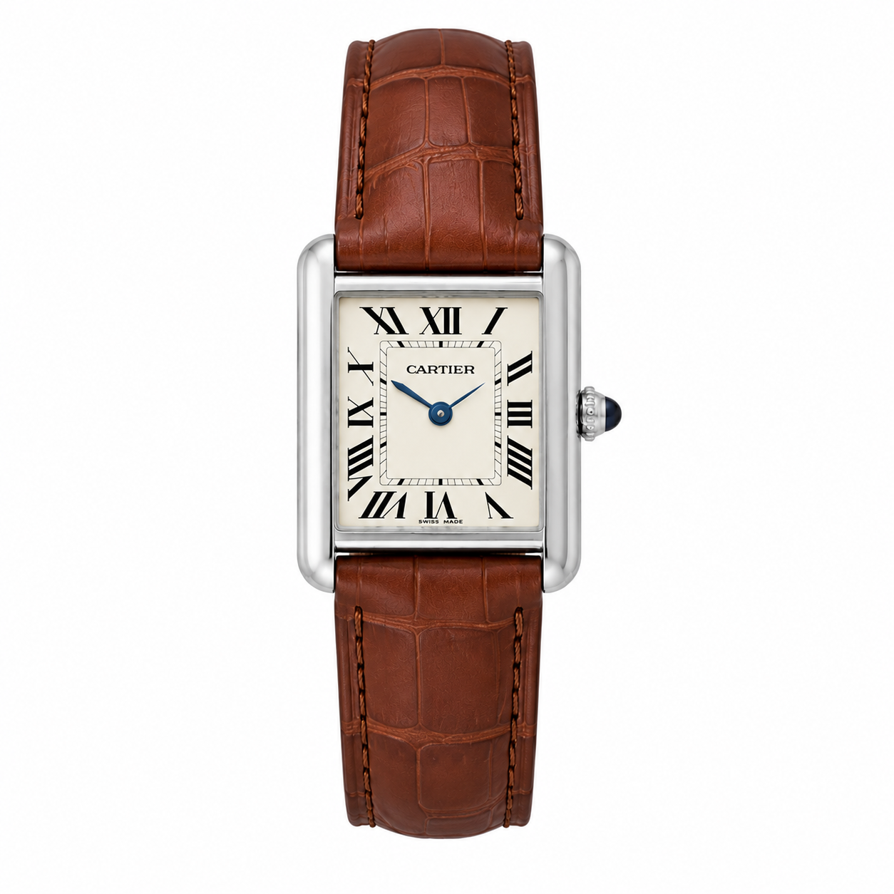 Cartier Tank Screw back Premium A grade Quality - Leather strap