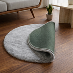 Premium Round Shaggy Rug - Decorative Soft Floor Carpet (Grey)