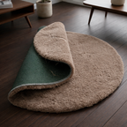 Premium Round Shaggy Rug - Decorative Soft Floor Carpet (Mushroom Grey)