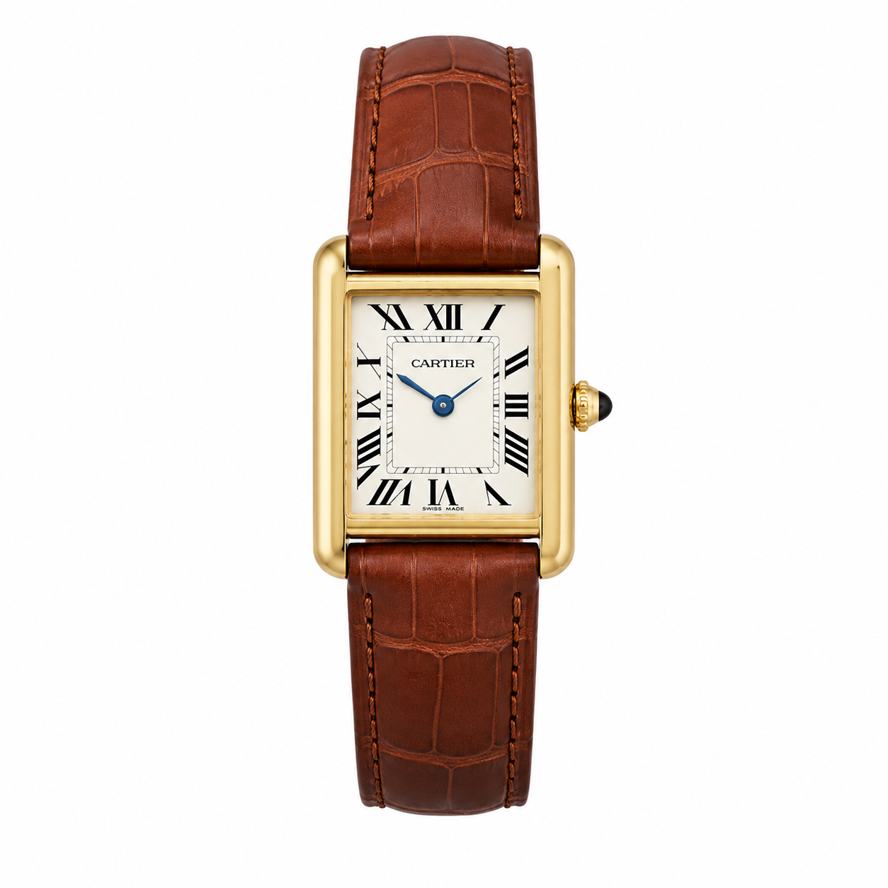 Cartier Tank Screw back Premium A grade Quality - Leather strap