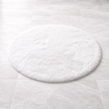 Premium Round Shaggy Rug - Decorative Soft Floor Carpet (White)