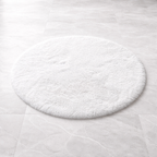 Premium Round Shaggy Rug - Decorative Soft Floor Carpet (White)