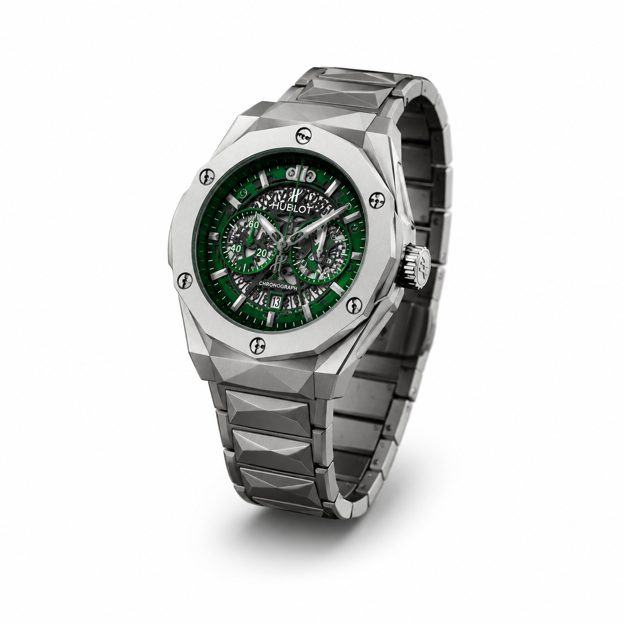 Hublot Skeleton heavy weight – Green and Black Dial
