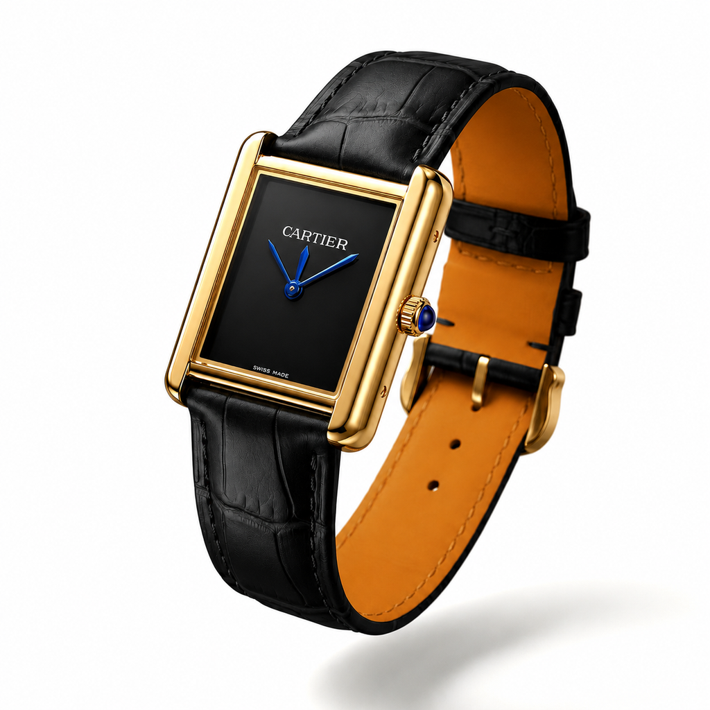 Cartier Tank Screw back Premium A grade Quality - Leather strap