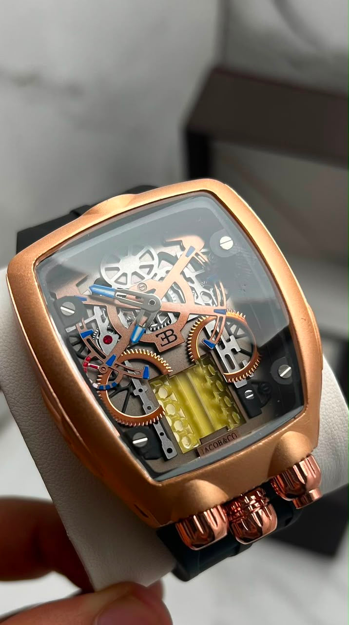 Bugatti Luxury Skeleton Dial Watch