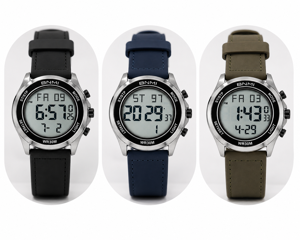Water Proof BNMI Men’s Digital Sports Watch –  | LED Backlight | Alarm & Stopwatch | Premium Strap