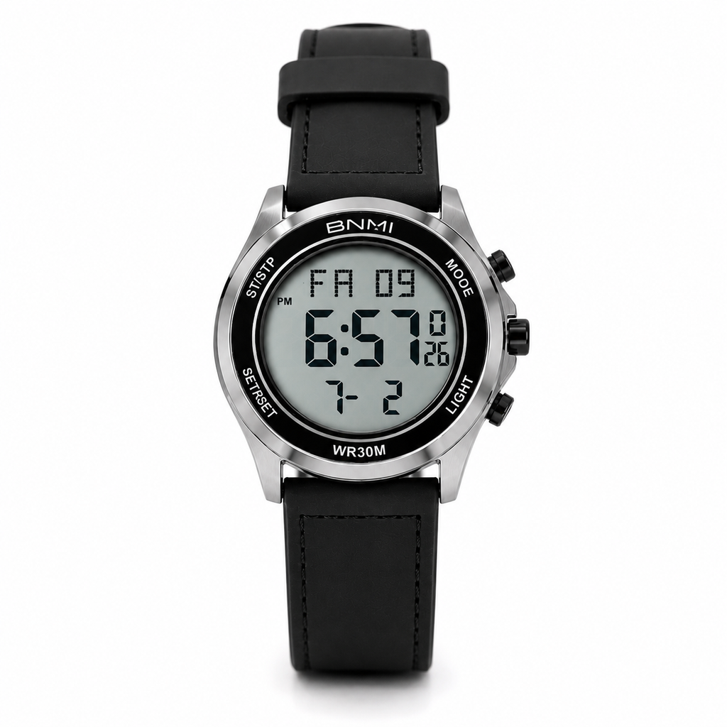 Water Proof BNMI Men’s Digital Sports Watch –  | LED Backlight | Alarm & Stopwatch | Premium Strap