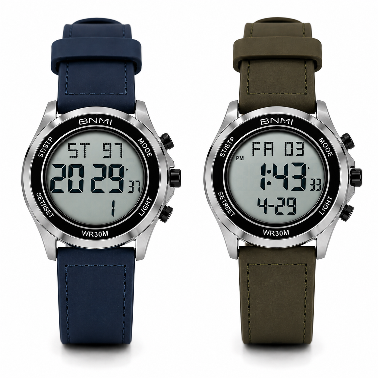 Water Proof BNMI Men’s Digital Sports Watch –  | LED Backlight | Alarm & Stopwatch | Premium Strap