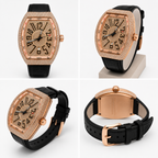 Luxe Crystal Rose Gold Tonneau Watch