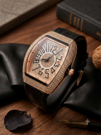 Luxe Crystal Rose Gold Tonneau Watch