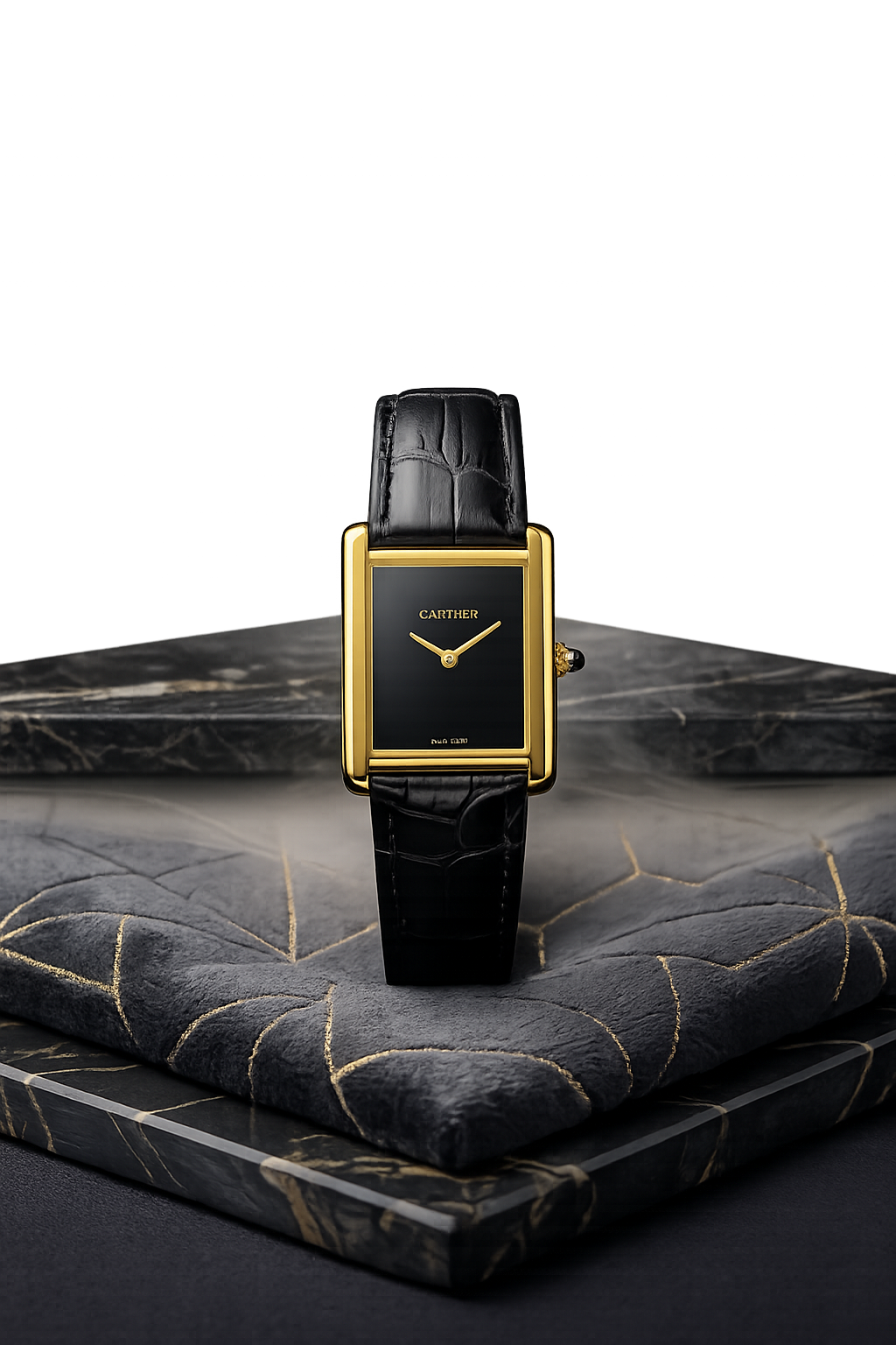 Cartier Tank Screw back Premium A grade Quality - Leather strap