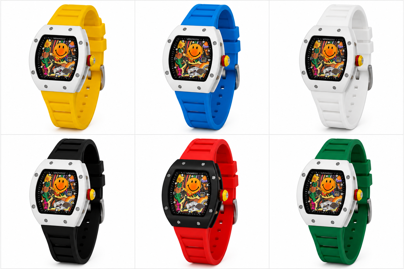 Smiley Metal Dial Quartz Watch
