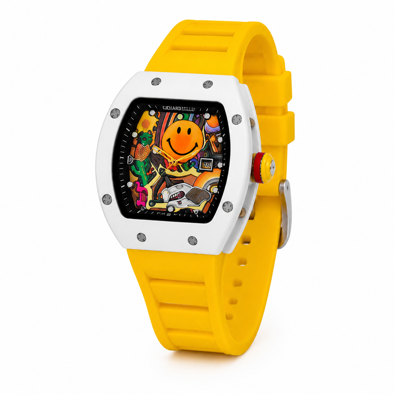 Smiley Metal Dial Quartz Watch
