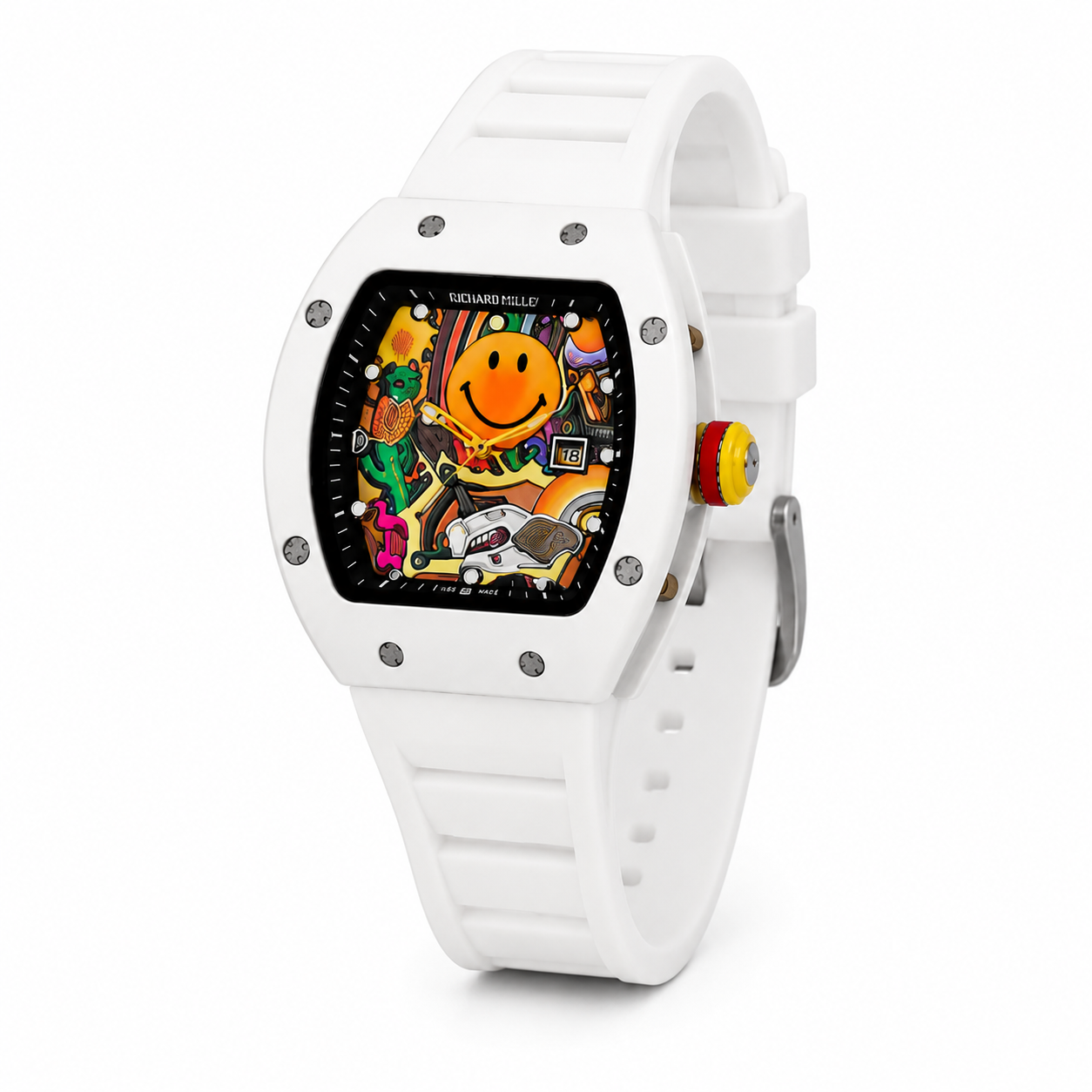 Smiley Metal Dial Quartz Watch