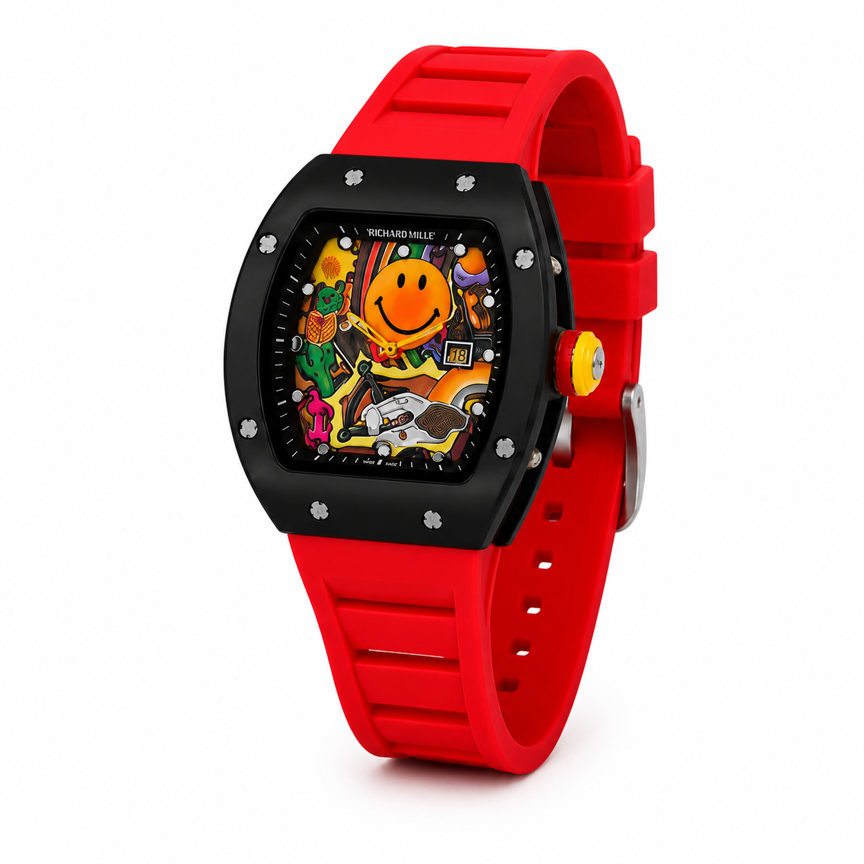 Smiley Metal Dial Quartz Watch