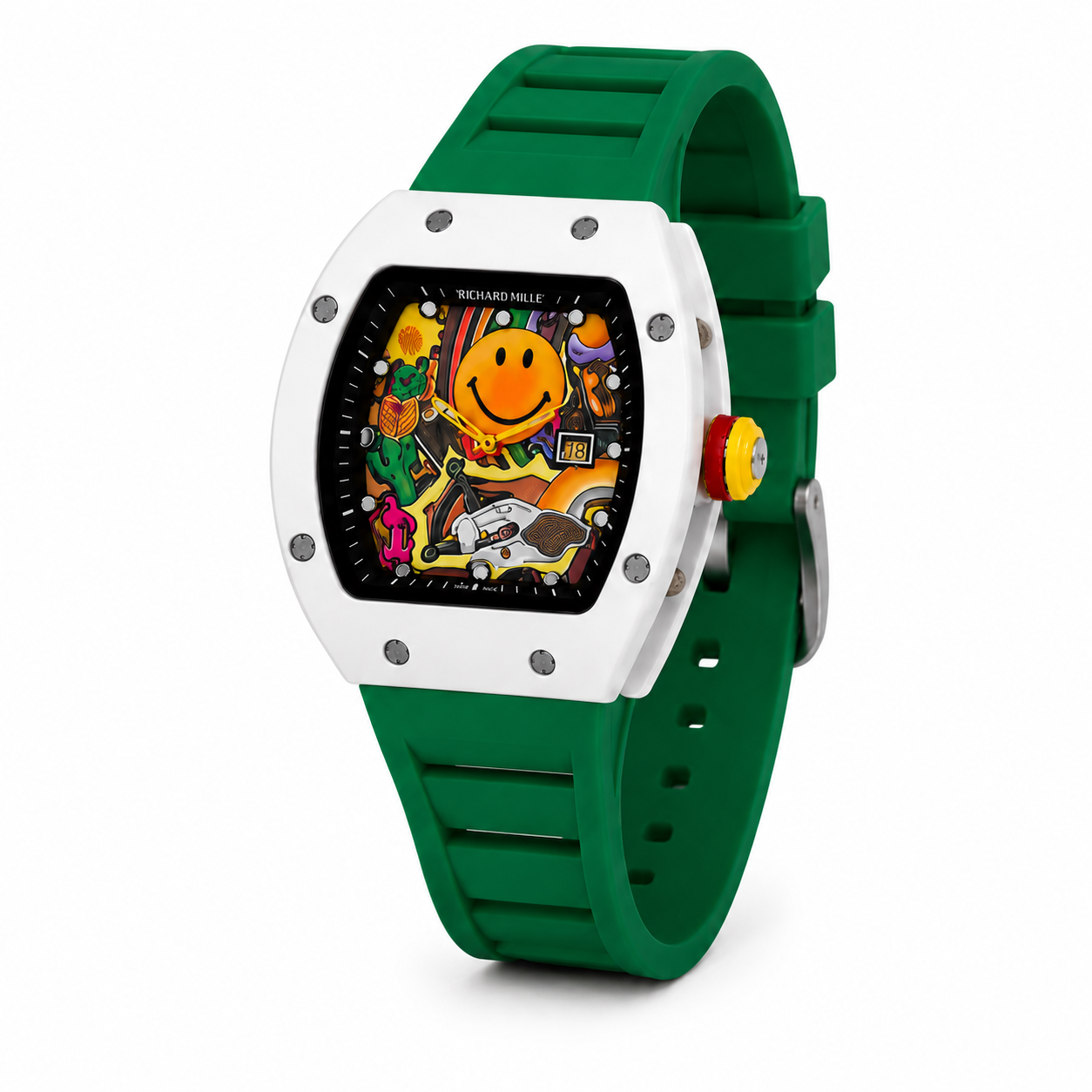 Smiley Metal Dial Quartz Watch