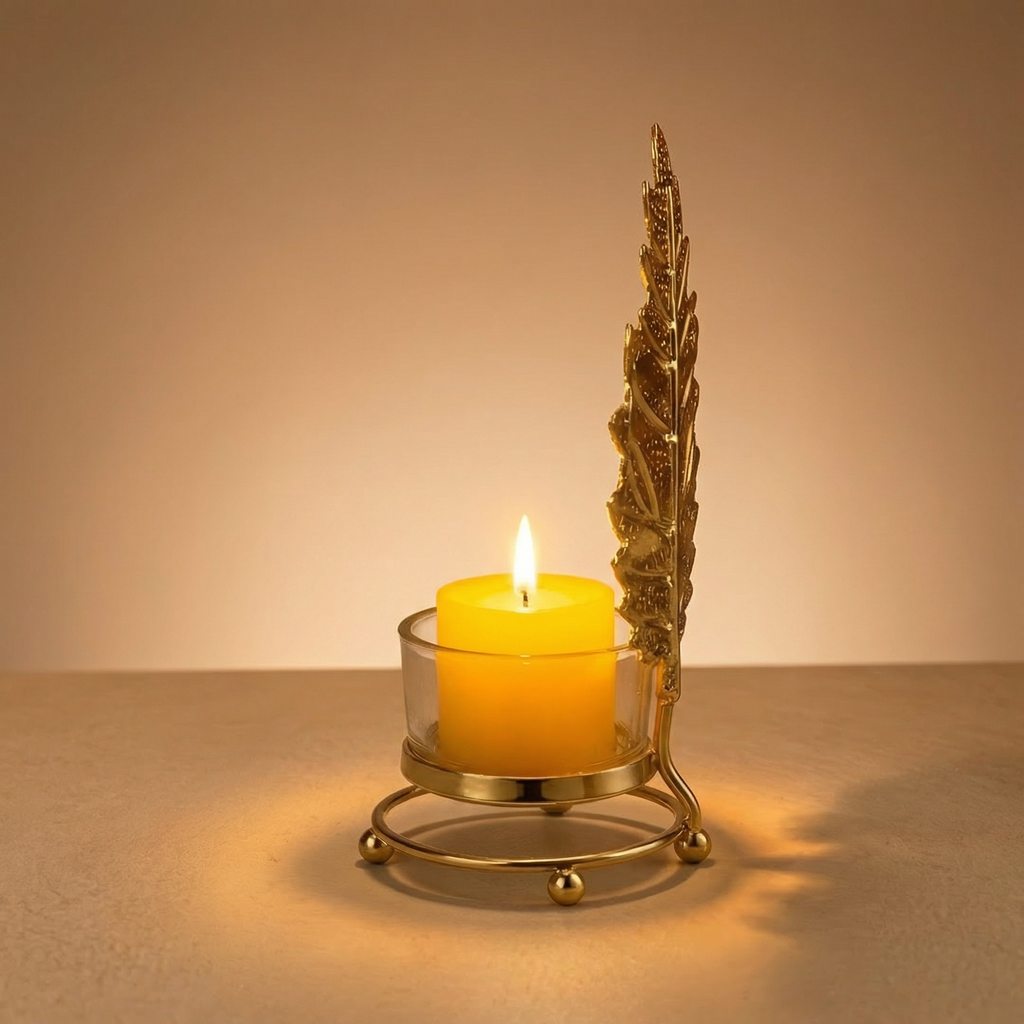 Leaf Glow With Candle