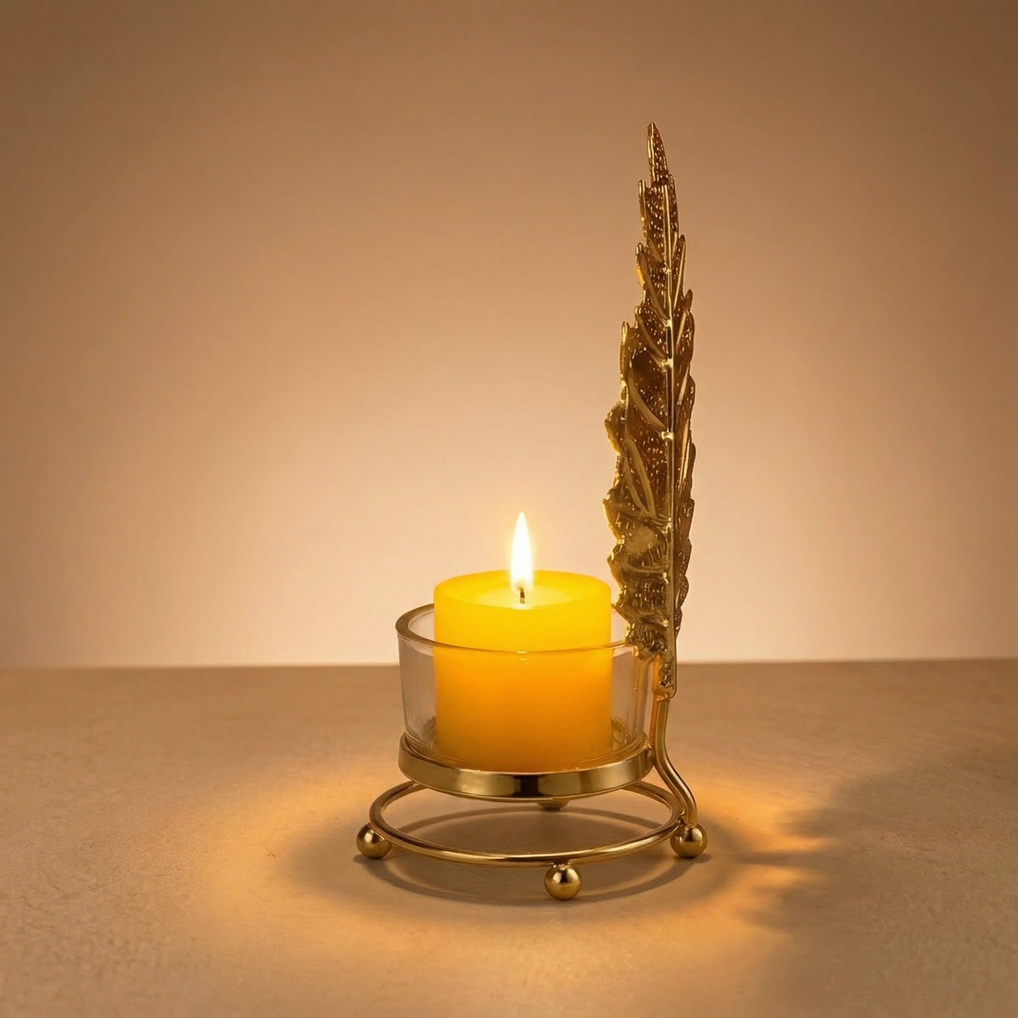 Leaf Glow With Candle