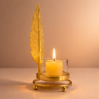 Golden Leaf Candle Holder